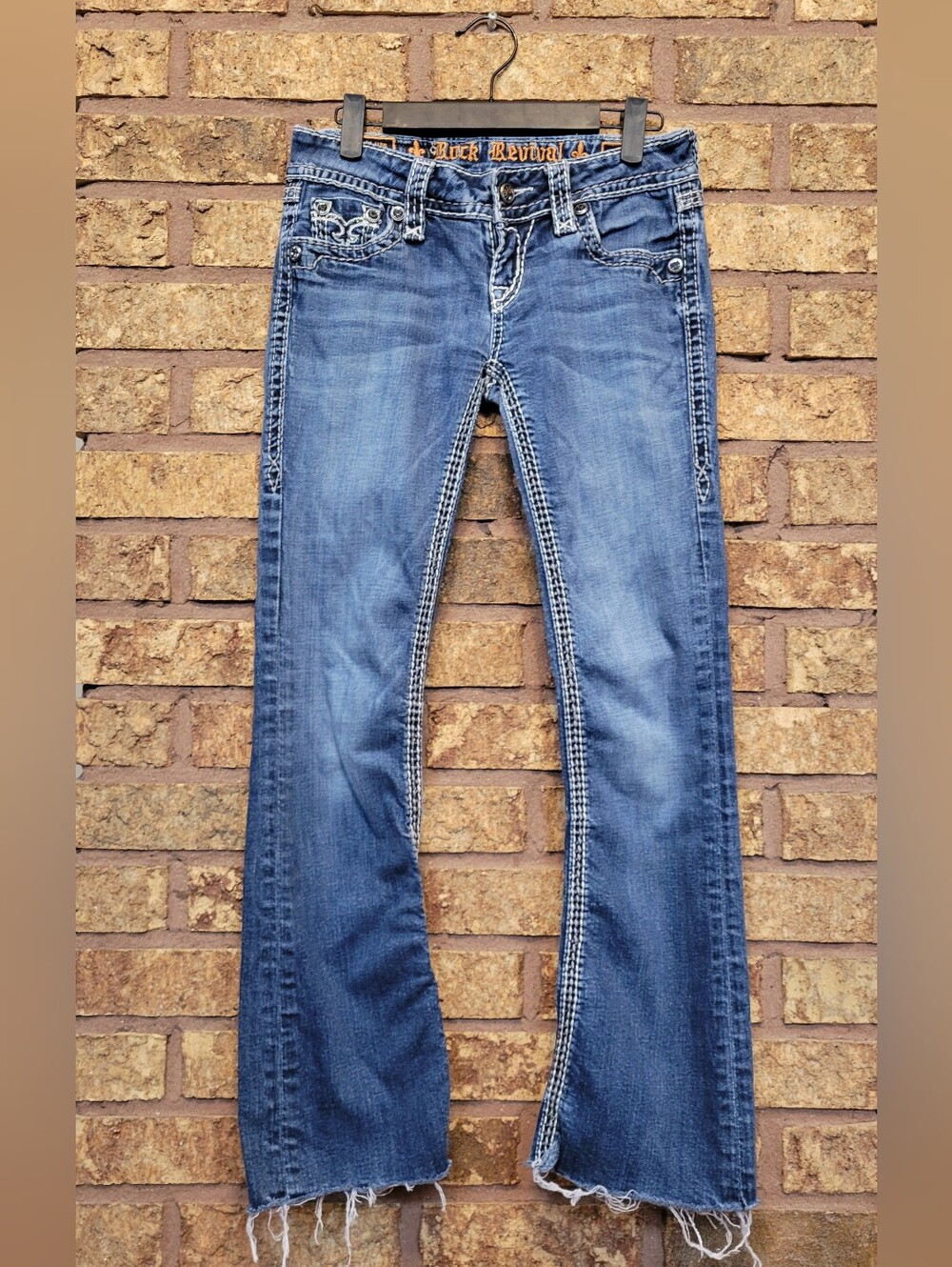 Rock Revival Molly Boot Bootcut Jeans Contrast Stitching Size 26 Cotton Stretch